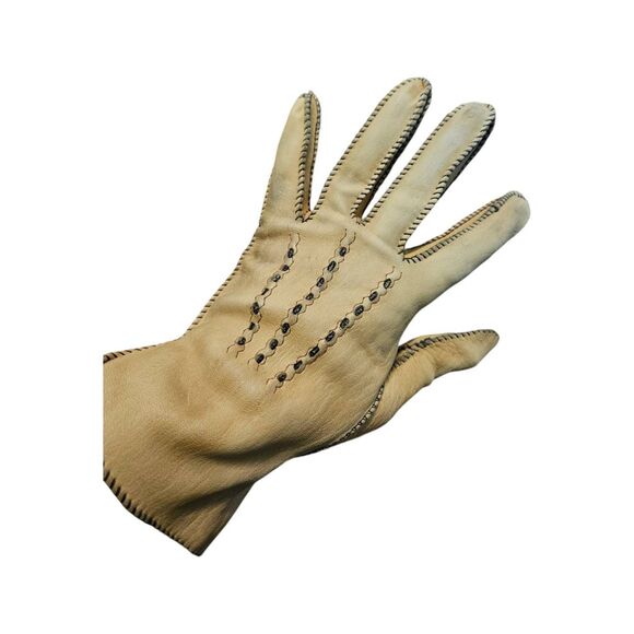 Vintage Tan Deer Skin Gloves - Picture 1 of 9